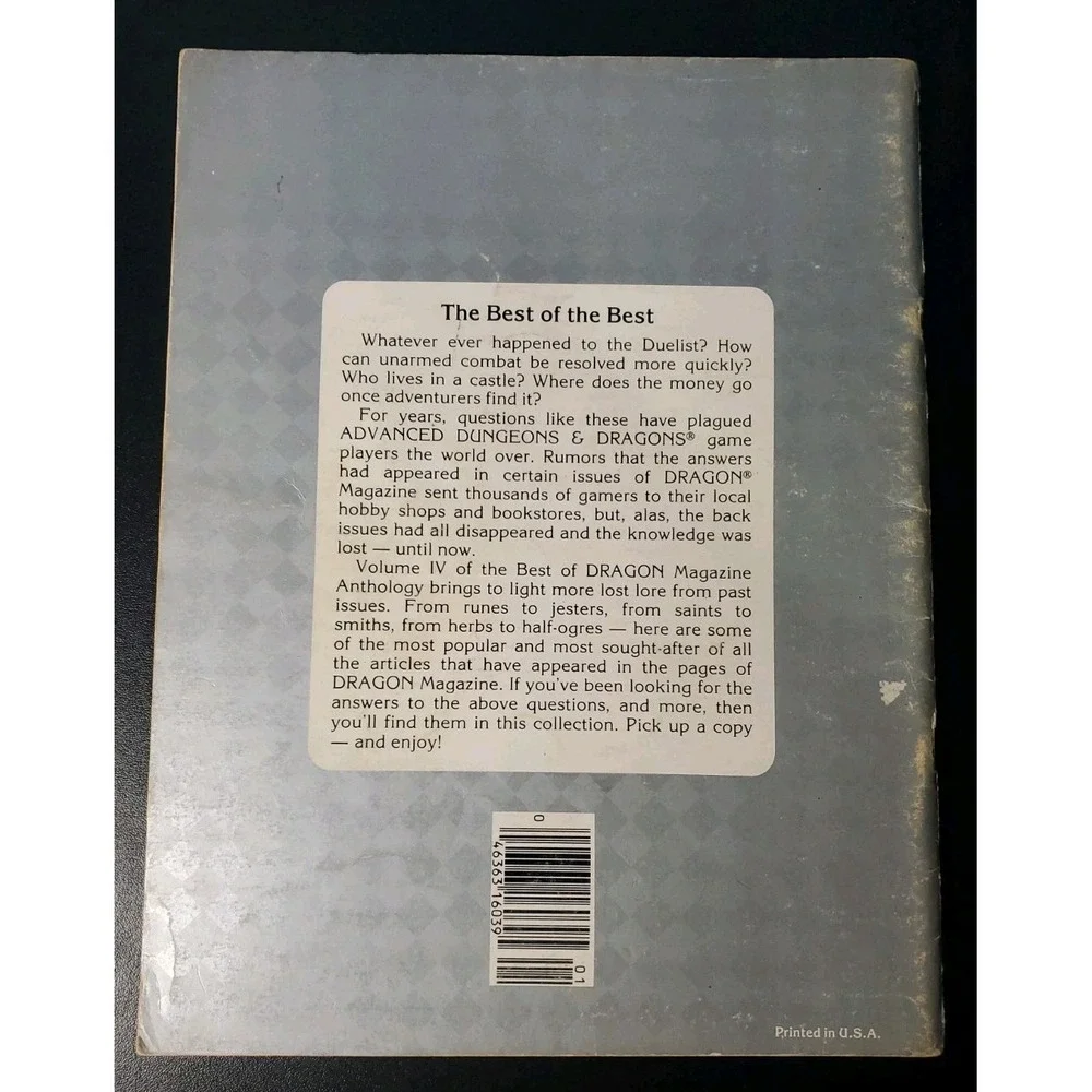 Best of Dragon Vol. IV 4 magazine D&D TSR Basic Dungeons Dragons  1985